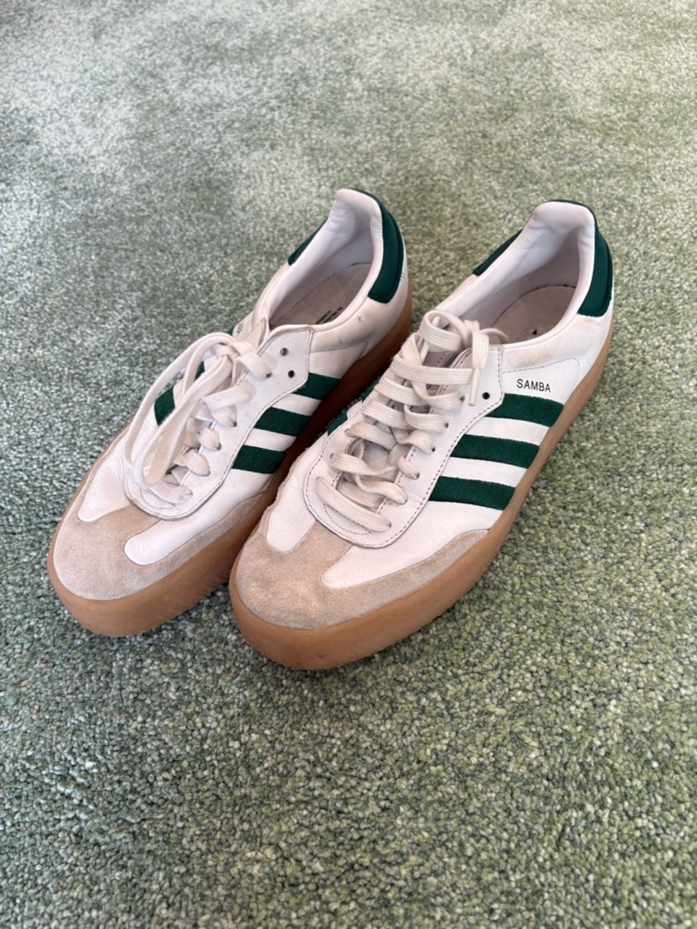adidas Samba Trainers White, Green and Gum